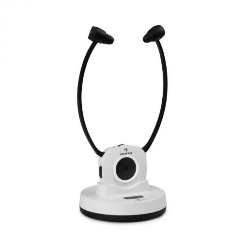 Auna Stereoskop, bezdrôtové slúchadlá so stetoskopickou konštrukciou, do uší, 20 m, 2,4 GHz, TV/HiFi/CD/MP3, akumulátor, biele
